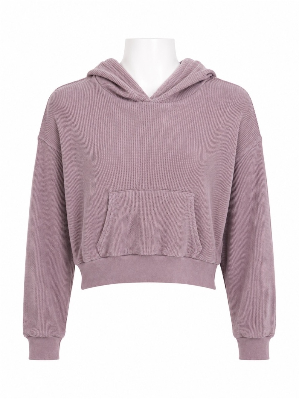 Size 2XS TNA Aritzia Women’s Waffle Knit Cropped Hoodie Mauve Purple